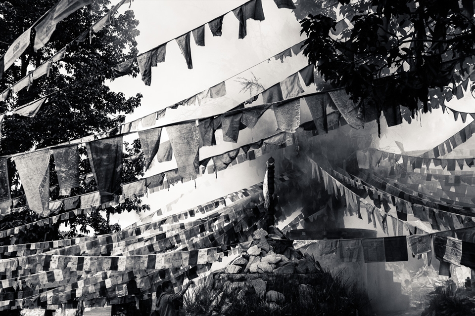 As the wind blows it will take the power from the prayers written on the flags