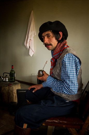Southern Chilean cowboys are easily recognized by their hat, or 