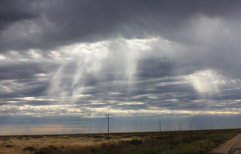 On the road again: the clouds open up to say good bye