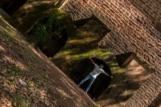 My friend in front of St. Angelo Fort (also known as Kannur Fort ).