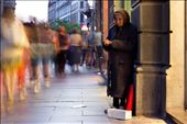 In ths one I've tried to show how many peope pass near her in just half second and only 2 of them give her some charity per hour. She waits like that till midnight, this was my last photograph so in gave her some money, heard her story and left.: by akeyphotographer, Views[274]