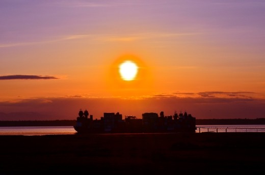 Last photo of the day. Ship Creek in Anchorage as the train pulls in to the depot.