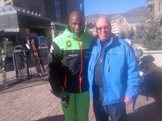 Marcel avec le seul skieur Jamaicain