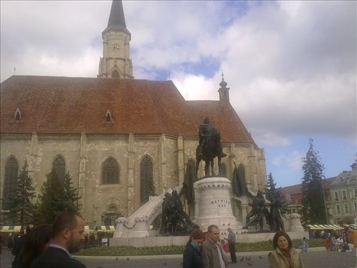 Cluj, Cathedral and statue