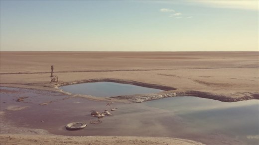 Salt lake in Tunisian Sahara 