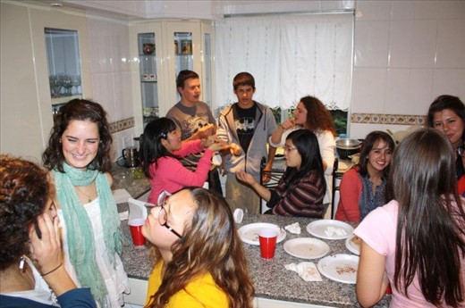 Eating with friends, our gathering. 