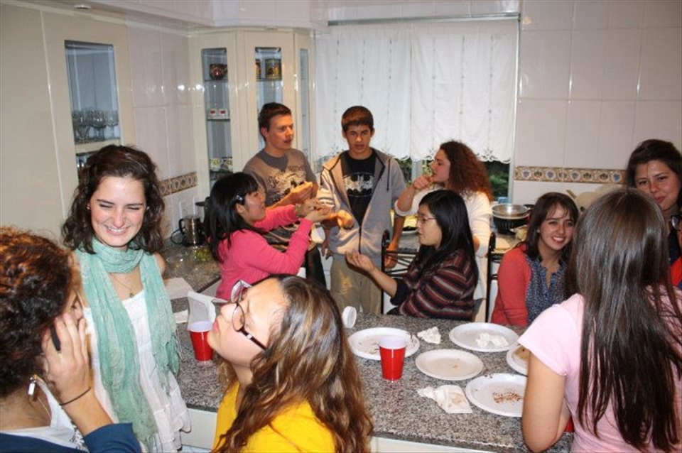 Eating with friends, our gathering. 