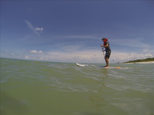 Paddleboarding on the Gulf of Mexico
