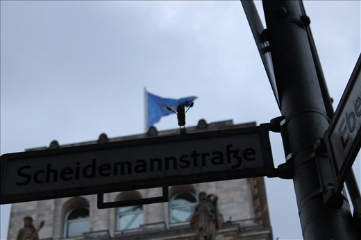 Street symbolism of Germany's domination of the EU