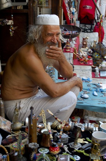 Seller of šīša and cezve. Mostar BIH
