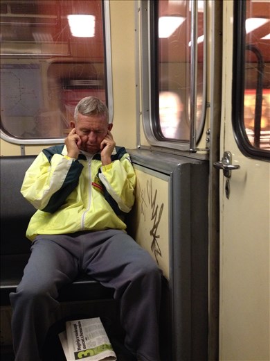 Man in the subway. September 2014, Budapest, Hungary
