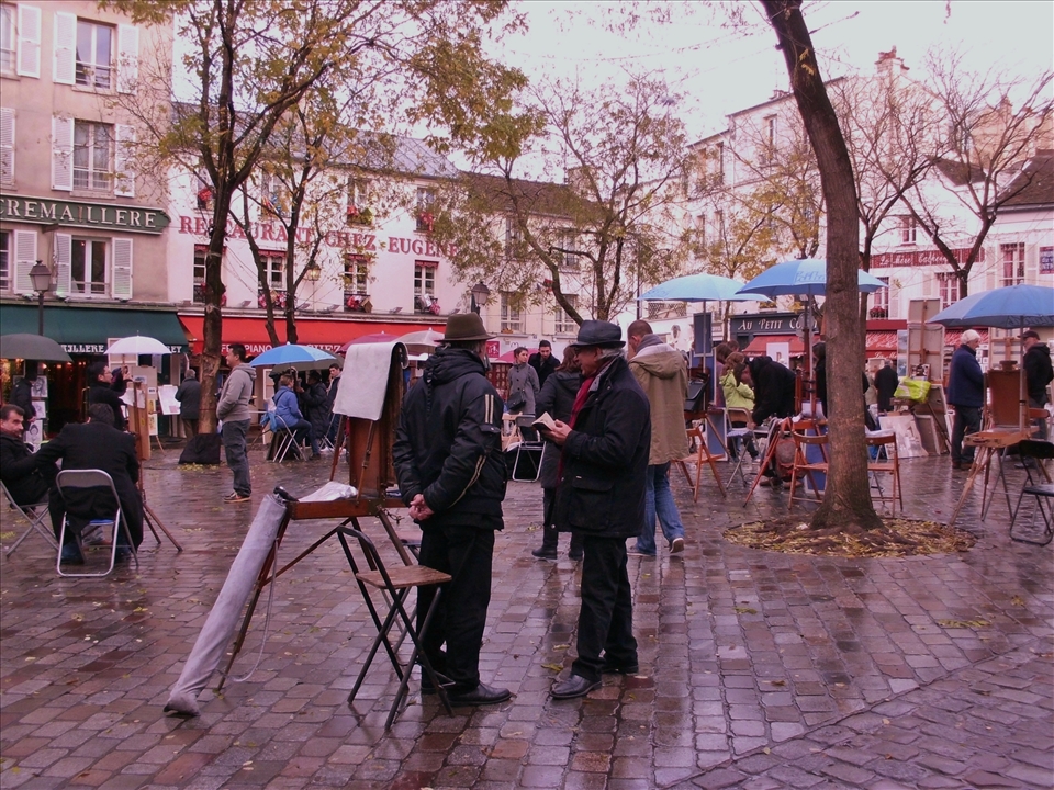 Painters at Montmartre. December 2013, Paris, France
