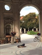 Violin player at Hofgarten. October 2014, Munich, Germany: by alessiacarrara, Views[251]
