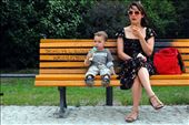 A woman and her son eat ice cream on a park bench in Kreuzberg, Germany.: by alex_mou_san, Views[905]