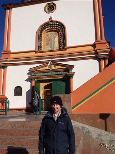 Outside the Epiphany Church in Irkutsk 