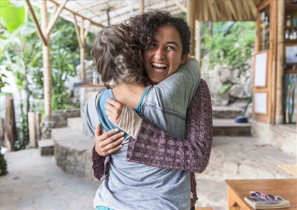 Smiles abound at the Yoga Forest up the mountains of Lake Atitlan. 