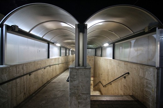 Outside the main building of the station, this beautiful quirk of symmetry really caught my imagination. The passage leading down led to a subway connection linking the two platforms of the station.  
