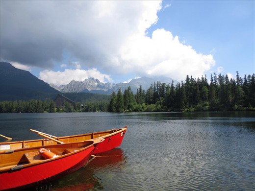 Morning in the High Tatras, Slovakia: The history of boating on the Štrbské pleso lake dates back more than 120 years.