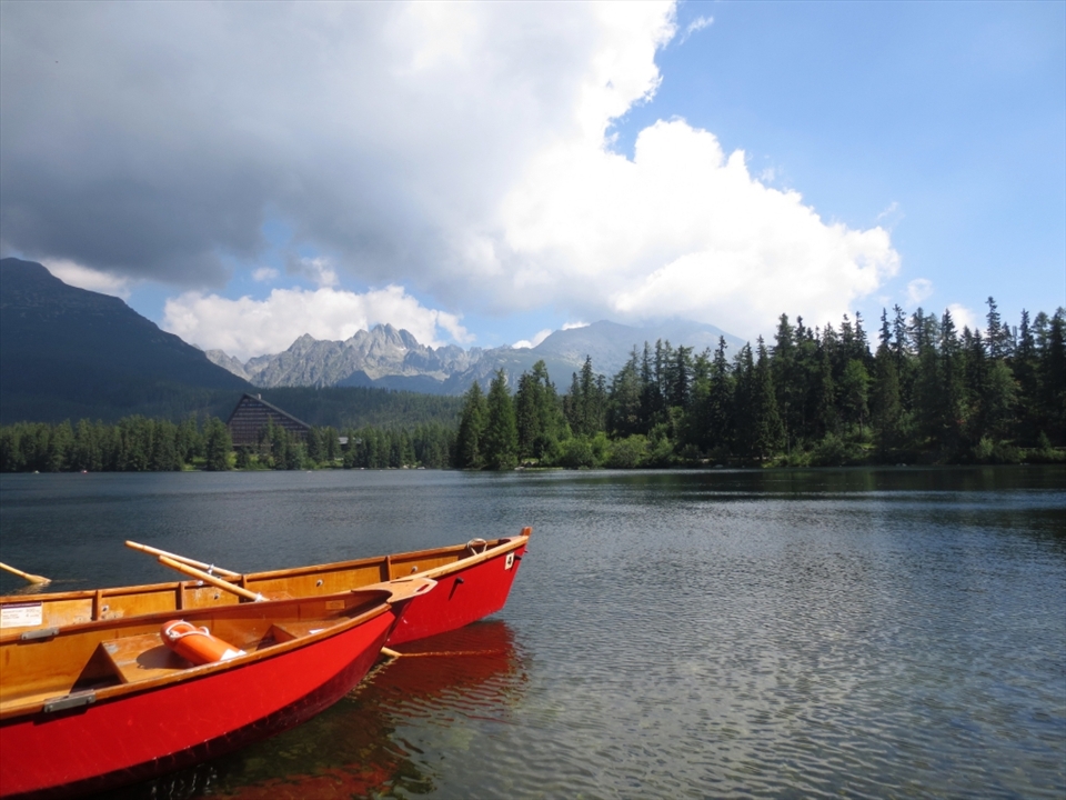 Morning in the High Tatras, Slovakia: The history of boating on the Štrbské pleso lake dates back more than 120 years.