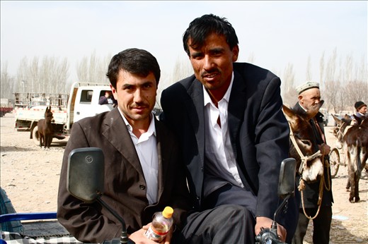 Uyghur farmers at the Kashgar Agricultural Market