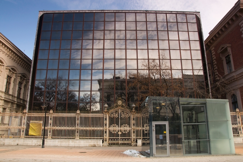 The Hungarian National Radio HQ, Budapest city center, includes this large structure among it's older buildings.