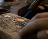 Moira heats the enamel and metal so she can build up her design: by allaboutthedetail, Views[261]