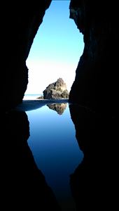 Reflections in rock pool at Garry Beach: by ally5160, Views[223]