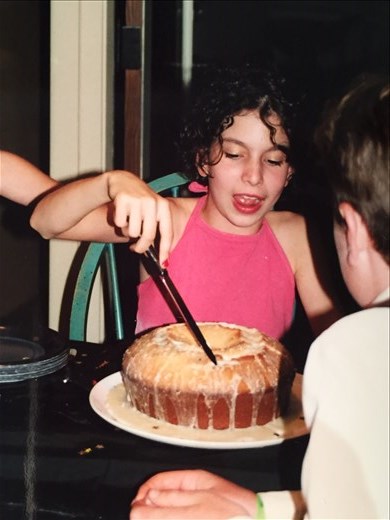 Me at my 12th birthday with the original lemon cake