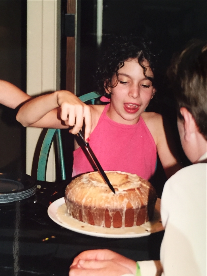 Me at my 12th birthday with the original lemon cake