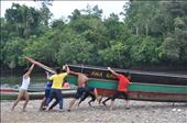 Team Work, some men are pushing the boat because the river was recede.: by aloyciabicara, Views[315]