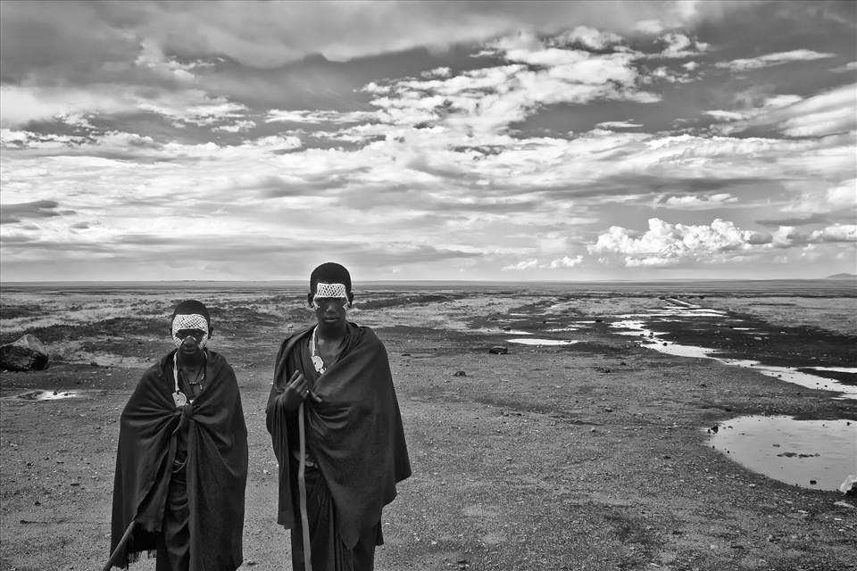 Young Masai. These face paintings symbolise circumcision.