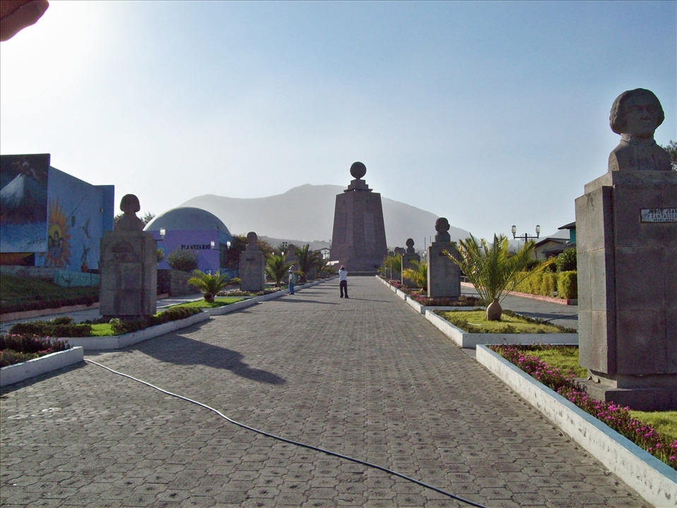 The approximate location of the equator.