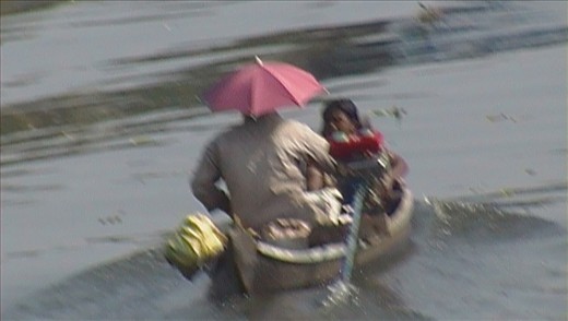  The mode of transport people living along lake in Allepey , Kerala.