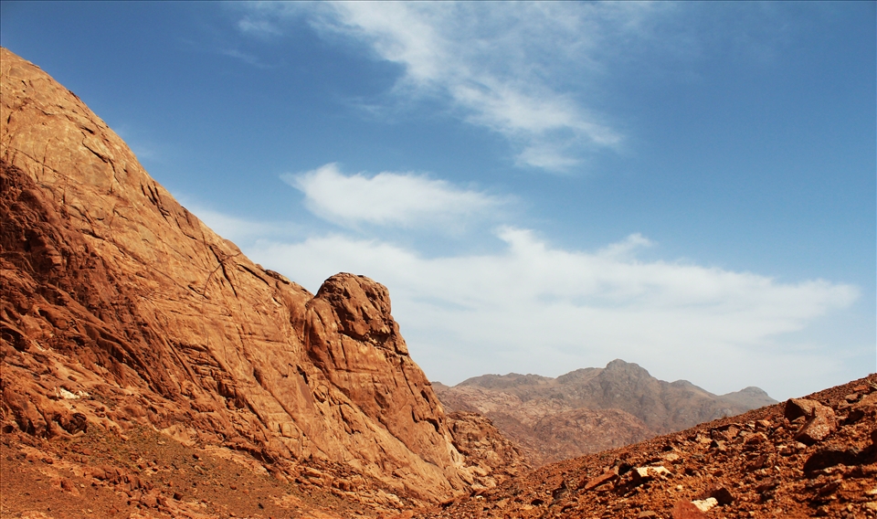 we were hiking up Abbas Mountain in Saint Catherine and it was my first hike