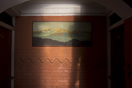 Painting of the Himalayan ranges in my hotel lobby