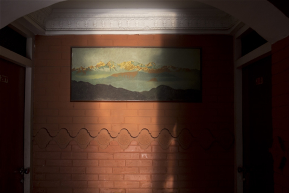 Painting of the Himalayan ranges in my hotel lobby