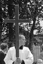 Waiting... the Corpus Cristi procession is about to begin. 

For every small Polish village, a religious holiday is an important event.: by amused, Views[447]