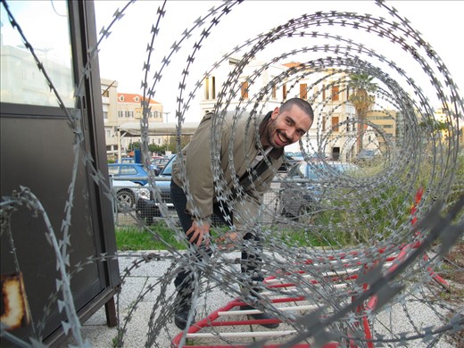 Riot fencing is everywhere in Lebanon