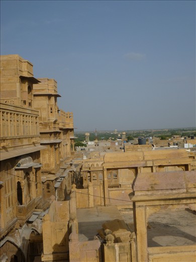 View of the desert from a house inside the fort in Jaisalmer.