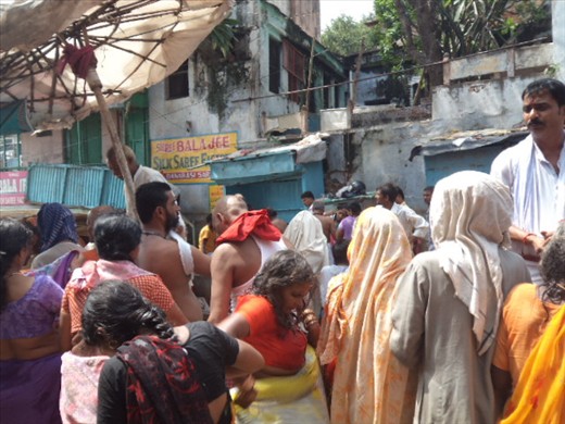 People going into the Ganges in Varanassi