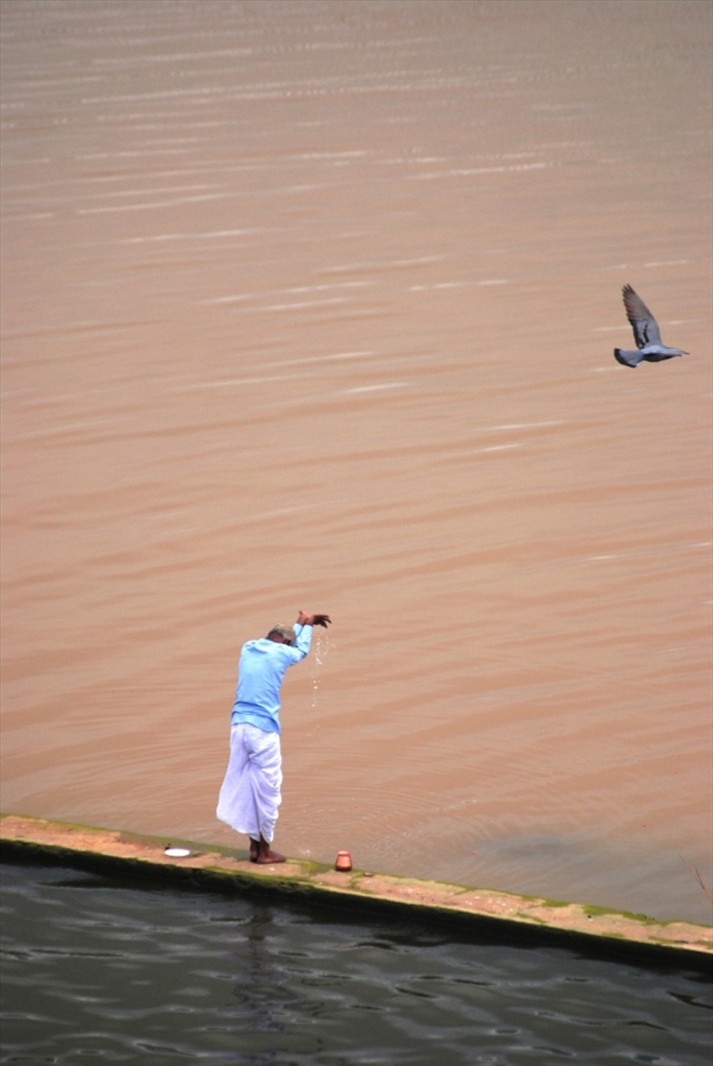 Sometimes people deserve to have their faith rewarded.

Pushkar lake is the holiest lake in Indian mythology. An old pilgrim offering his prayers to the holy lake. 