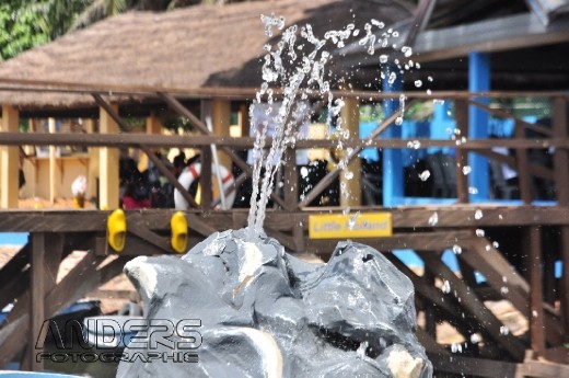 A fountain from an artificial rock