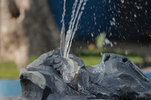 A fountain from an artificial rock
