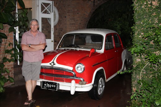Little red car that arrived to take us to Le Planteurs