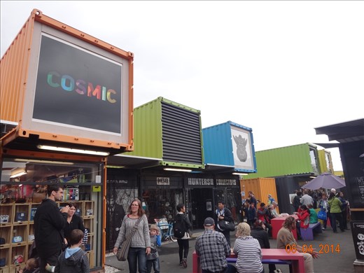 Christchurch-containers como solução para comércio após terremoto