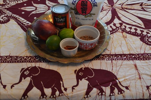 Ingredients for kiribath and lunumiris