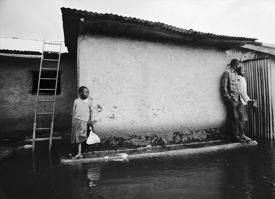 Flooding often occurs during the rainy season at the school.