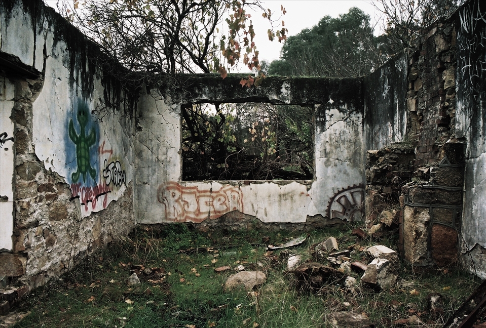abandoned dining room