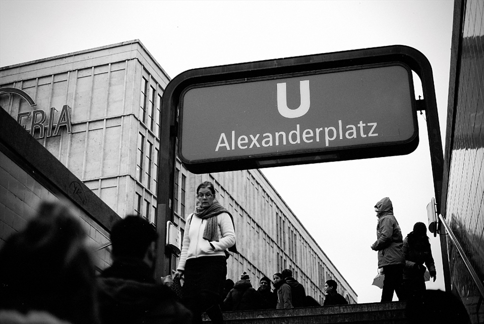 Alexanderplatz - the center of Berlin. One of the most frequented underground stops in the entire city. 

Tons of interesting people coming and going.