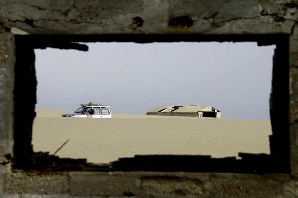 The Namib desert is littered with the touch of man. The area was mined for diamonds but the settlements have long since been abandoned after the diamonds dried up. 